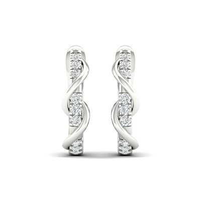 עגילי Cris זהב לבן בשיבוץ יהלומים