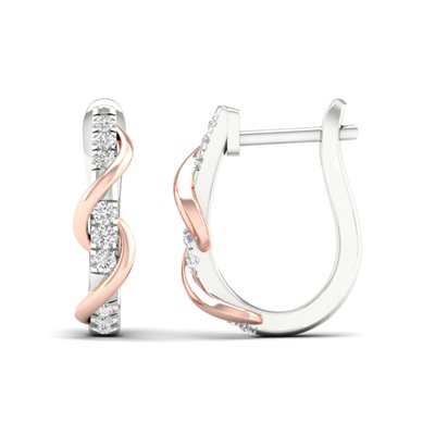 עגילי Cris זהב ורוד בשיבוץ יהלומים