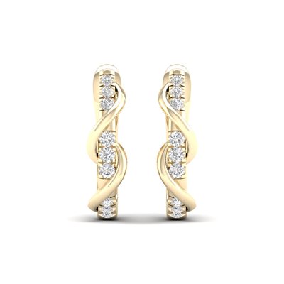 עגילי Cris זהב צהוב בשיבוץ יהלומים