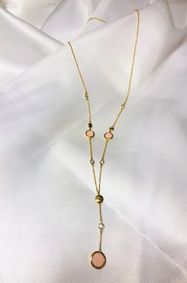 שרשרת זהב בשילוב אבני חן