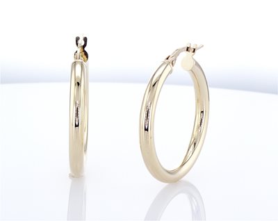 עגילי זהב חישוק עבים קוטר 2.5 ס''מ