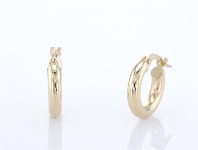 עגילי זהב חישוק עבים קוטר 1.3 ס''מ