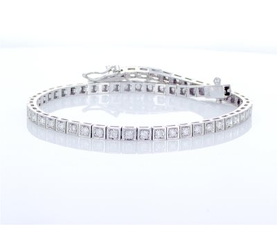 צמיד טניס משובץ יהלומים זהב לבן