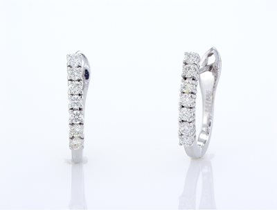 עגילי ''Banana'' זהב לבן משובצים יהלומים