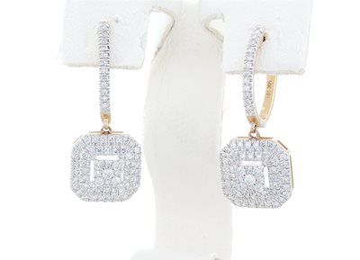 עגילי זהב משובצים יהלומים